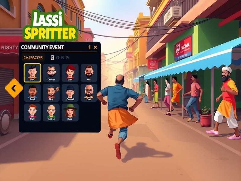 Lassi Land Sprinter character selection screen showing diverse Indian characters